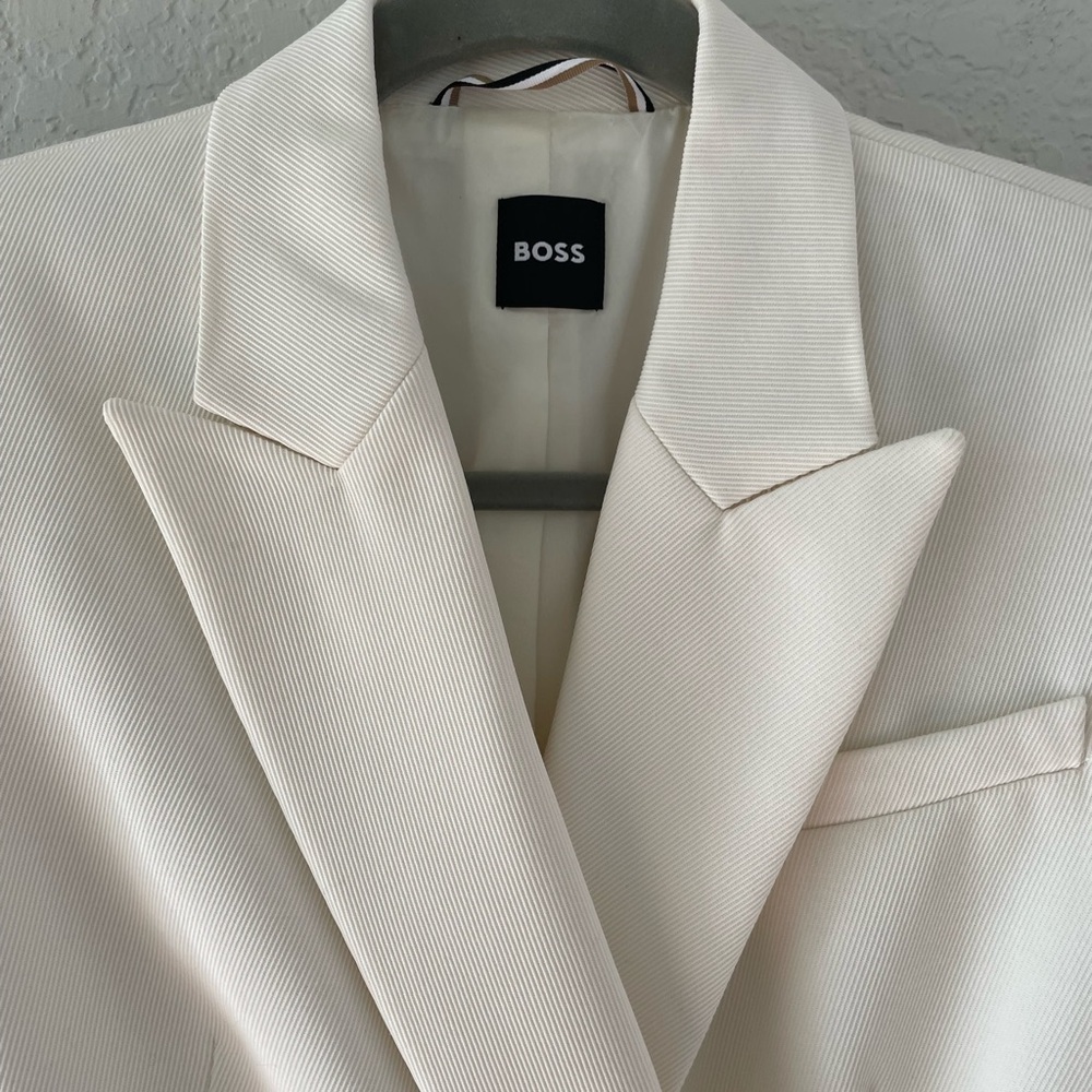 Boss Slim Fit Jacket in Wool Twill Minimalist Tailored Blazer - Picture 5 of 14